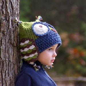 Crochet Hat Patterns Owl Hat five sizes included from baby to adult Instant Download pattern number 121 image 1