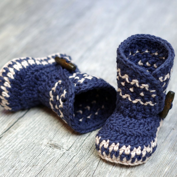 Crochet Patterns - Dakota Baby Boot - Boy - Girl -  Instant Download -  PDF kc550