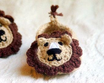 Crochet Pattern - Baby Lion House Slippers Pattern 103 - Instant Download