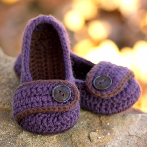 Toddler Crochet Pattern for Valerie Slipper - Childrens Sizes 4 - 9 - ALL Six Sizes Included -  number 206 Instant Download  kc550