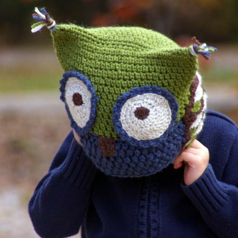 Crochet Hat Patterns Owl Hat five sizes included from baby to adult Instant Download pattern number 121 image 5