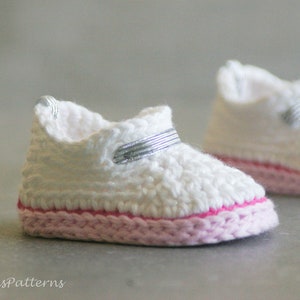 Crochet Baby Pattern Sami Sneakers Baby Crochet 2 sizes 0-6 months and 6-12 months Instant Download image 6