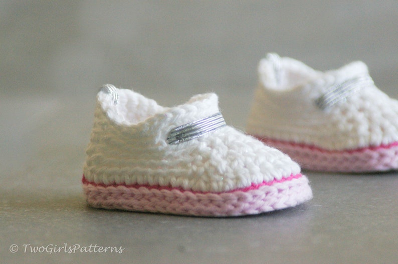 Crochet Baby Pattern Sami Sneakers Baby Crochet 2 sizes 0-6 months and 6-12 months Instant Download image 6