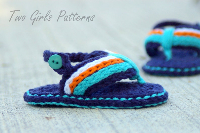 CROCHET PATTERN 116 Crochet Patterns for Sporty Flip Flop Baby Sandals Instant Downloads PDF Crochet sandal pattern baby sizes L image 3