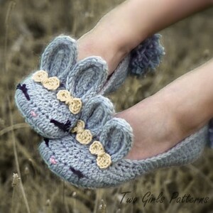 Women's Slippers The Classic Year-Round Bunny House Slipper PDF crochet pattern Women's sizes 5 10 Pattern 212 Instant Download kc550 image 5