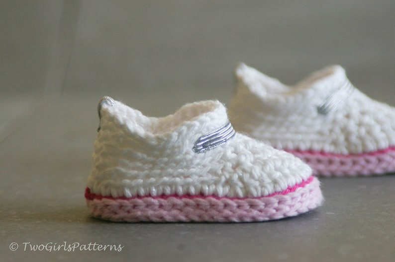 Crochet Baby Pattern Sami Sneakers Baby Crochet 2 sizes 0-6 months and 6-12 months Instant Download image 7