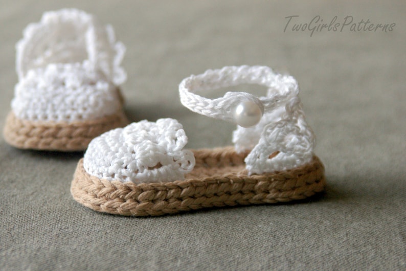 Crochet Pattern for Baby Espadrille Sandals Crochet pattern 119 Instant Download L image 2