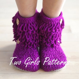 Furryluscious Women's Boots PDF crochet pattern -  Women's 5 - 11  - Pattern number 213 Instant Download kc550