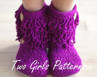 Furryluscious Women's Boots PDF crochet pattern -  Women's 5 - 11  - Pattern number 213 Instant Download kc550