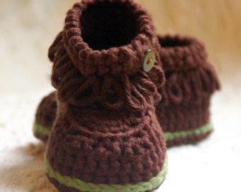 Crochet  Pattern Fringe Baby Booties  - Pattern number 207 Instant Download  kc550