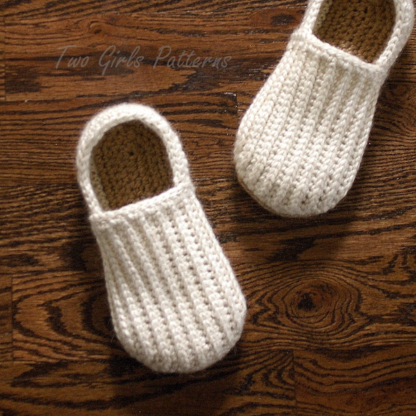 CROCHET PATTERN # 105 - Big Boy Childrens Mens - U.S. Big Boys sizes  3-7 and Mens sizes 8-13 - Instant Download pdf - house shoe pattern L