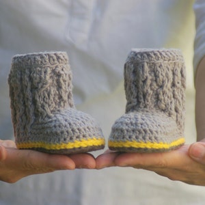 CROCHET PATTERN # 107 - Crochet Patterns - Baby Cable Boots - Instant Download - baby sizes - baby booties crochet pattern - shoe pattern L