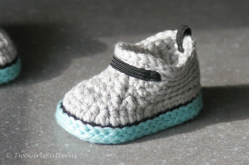 Crochet Baby Pattern Sami Sneakers Baby Crochet 2 sizes 0-6 months and 6-12 months Instant Download image 3
