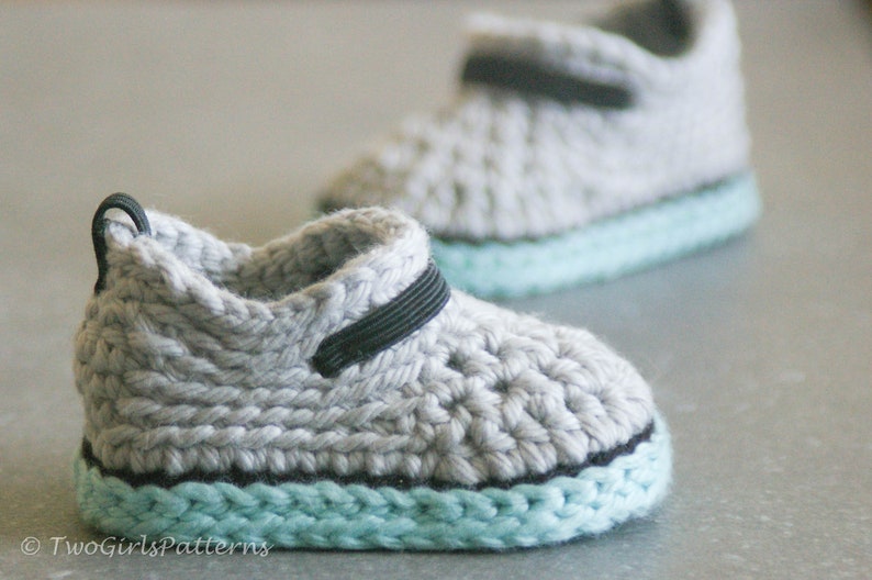 Crochet Baby Pattern Sami Sneakers Baby Crochet 2 sizes 0-6 months and 6-12 months Instant Download image 4