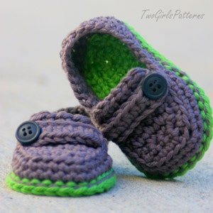CROCHET PATTERN #120 - Baby Lil&#39; loafers pattern pack comes with all 4 variations - baby button loafer, boat shoe, modern casual loafers L