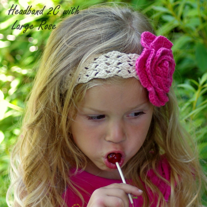 CROCHET PATTERN 216 6 headbands and 3 flower patterns included Newborn to Adult sizes included headband pack Instant Download kc550 image 6