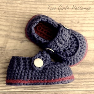 CROCHET PATTERN #203  Baby Boy Booties - The Sailor  -  Instant Download  kc550