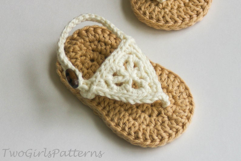 Crochet Baby Pattern Boho Sandals Crochet Pattern Baby Crochet Instant download pdf file baby sizes image 1