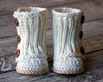 Crochet Pattern - Baby Wrap Boot  -  Boy - Girl - Instant Download - PDF - Baby Booty Pattern - Shoe Pattern -