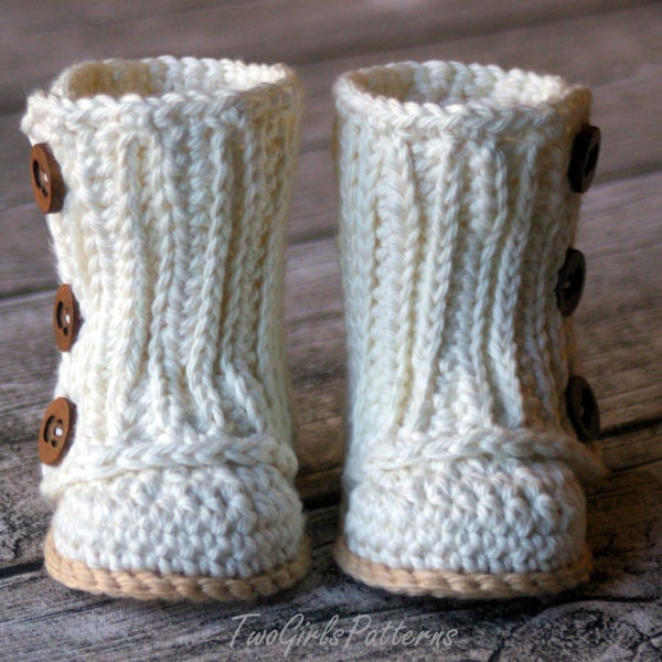 Patron Crochet - Chaussons Bébé - Garçon - Fille - Téléchargement immédiat - PDF - Patron Chaussons Bébé - Patron Chaussure -