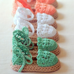 CROCHET PATTERN 119 Baby Girl Espadrille Sandals Instant Download pdf baby sandal pattern baby shoe crochet pattern L image 5