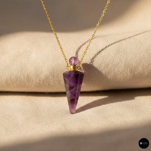 Amethist Sieraden – Amethist Kristal Olie Diffuser Ketting – Helende Parfumfles Hanger