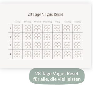 28 Tage Nervensystem Reset PDF, Vagusnerv Übungen mit Tracker, 4 Wochen Regulationsplan für anspruchsvollen Alltag