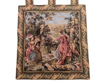 Arazzo vintage intercontinentale della Germania Ovest, tema festa in giardino, picnic, 20x20 cm