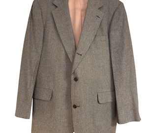 Chaqueta deportiva de lana y seda para hombre Brooks Brothers, talla 42R, color marrón a cuadros, fabricada en EE. UU.