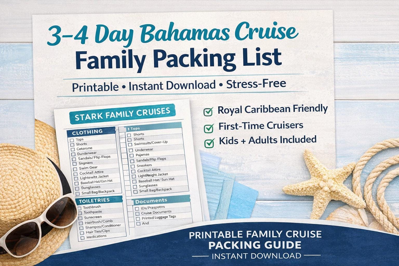 Family Cruise Packing List Printable | Royal Caribbean Packing Guide