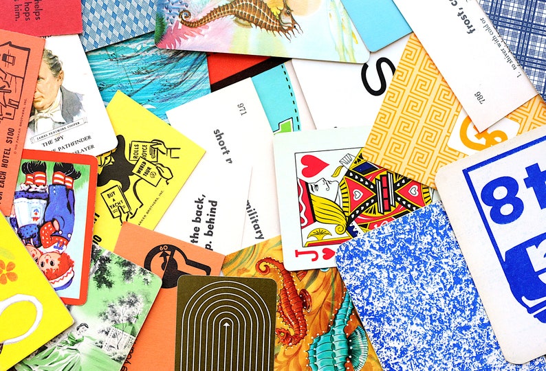 1 Oz Assortment of Vintage Playing Cards Puzzle/game Pieces Etsy