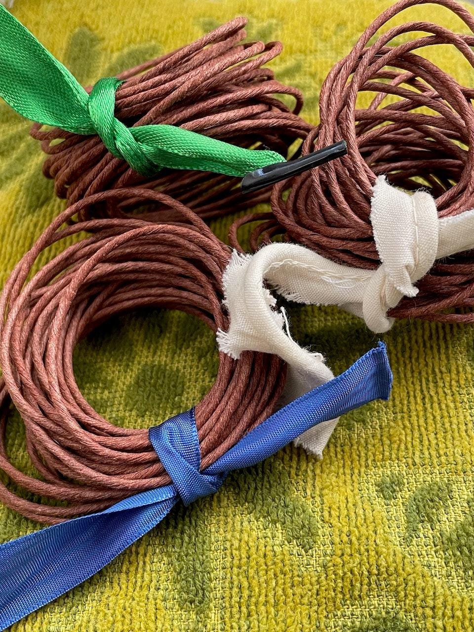 5 yards of brown paper corded raffia: 1950s vintage new old stock parcel twine