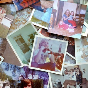 Vintage Color Photo Lot (2 oz): 1950s-1990s Scrapbooking Ephemera