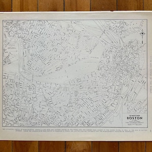 Vintage 1930s City Map – Boston