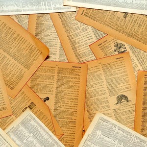 Vintage Book Page Ephemera: Black & White Paper for Collage Art (1/8 lb)