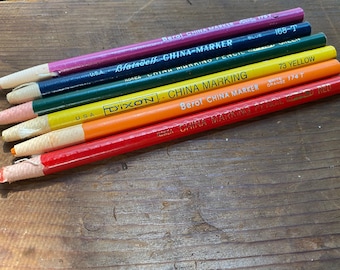 Vintage China Marker Grease Pencil: Peel-Away Paper Wrapped