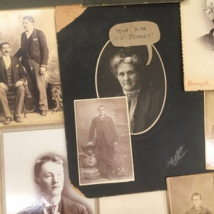 Mystery lot of six antique vintage cabinet cards black & white sepia studio and professional portraits from late 1800s-early 1900s.