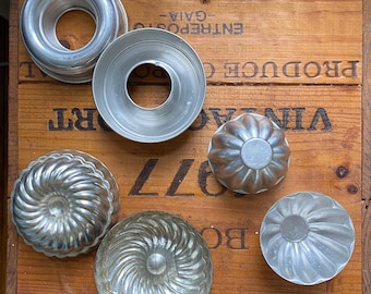 Vintage/retro Aluminum mini cake jello jelly molds 2-4" each