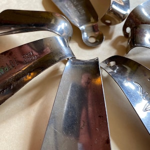 Vintage Metal Shoe Horn: Mid-Century Steel Tool