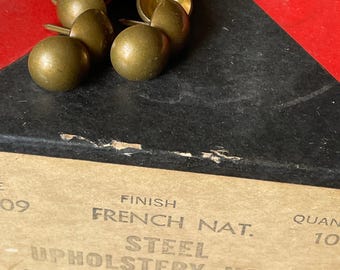 Vintage French Natural Upholstery Nails • Turner & Seymour • New Old Stock • Made in U.s.a.