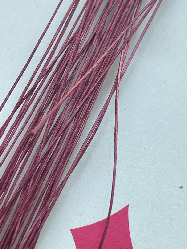 Hilo para botones y alfombras de alta resistencia: Cordón utilitario vintage resistente, 5 yardas. Raspberry