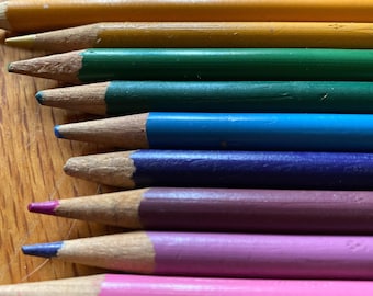 36 Linear Inches of Vintage Colored Pencils • Mixed Brands • Great for Art, Journaling & Craft Projects