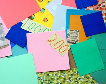 Pacote de Retalhos de Papel Coloridos: Diários de Arte, Colagens, Scrapbooking (1/8 de libra)