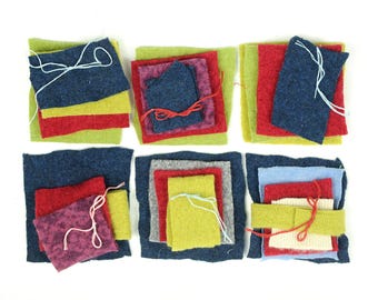 Felted Wool Patch Kit: Natural Fiber Mending Assortment (10g)