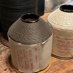 1940s–60s Kingston 10/3 Cotton Carpet Thread for Mcm Era Restoration & Repair • Natural or Tobacco • Left Twist • 5 Yards