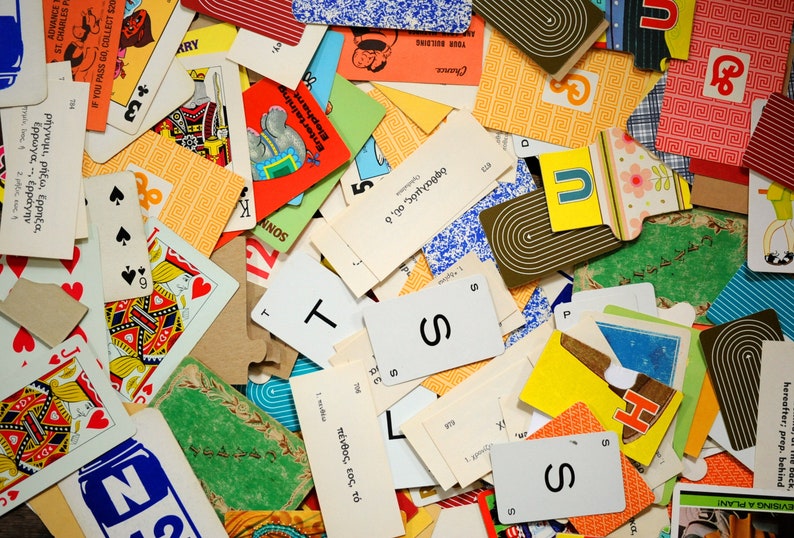 1 Oz Assortment of Vintage Playing Cards Puzzle/game Pieces Etsy