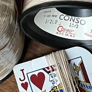 1950s–63 Conso 10/3 Natural Glacé Cotton Thread for Period Appropriate Mcm Era Restoration & Repair • Natural • Left Twist • 5 Yards