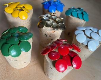 Vintage Thumbtacks: Metal & Plastic Map Push Pins (12)