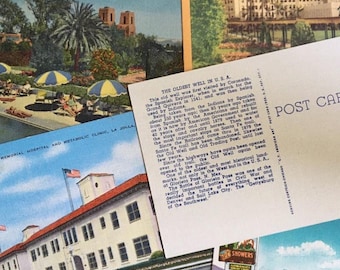 Vintage Linen Postcard Lot: 1940s Americana Travel Souvenirs
