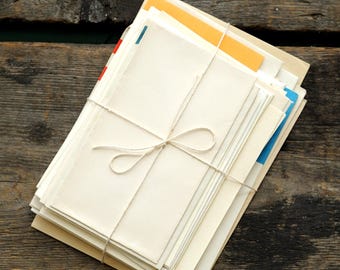 Vintage Letter Envelopes Bundle: Cream, Beige, White - Junk Journal, Scrapbooking, Snail Mail (1/8 lb)